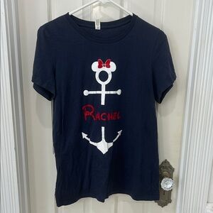 Navy T-Shirt with Anchor and Bow Design Custom made for a Disney trip